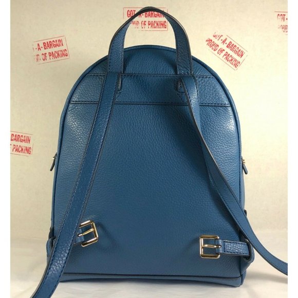 Michael Kors Rhea Zip Medium Leather MK Signature Backpack School Bag